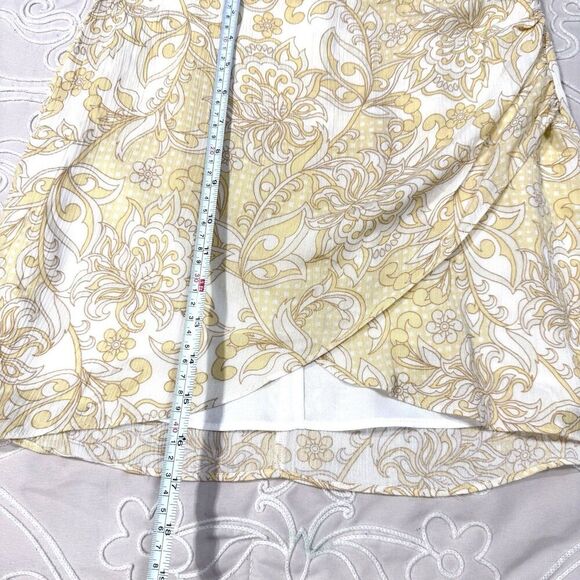 Sage The Label Yellow Floral Wrap Mini Skirt Boho Summer High Waist Skirt Small - Picture 8 of 8